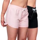 Kit 2 Short Feminino Tactel Moda Verão Praia Piscina Blogueirinha Leve