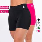 KIT 2 Short Fitness Poliamida Cintura Alta Sem Transparência Academia Básico Feminino - Pink Urban