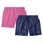 Kit 2 Shorts Bermuda Praia Tactel Liso Masculino