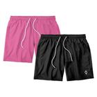 Kit 2 Shorts Bermuda Praia Tactel Liso Masculino