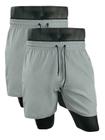 KIT 2 Shorts Bermudas masculino tactel c/elastano moda praia academia esportivo