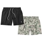 Kit 2 Shorts Bermudas Resina Liso Lisa e Estampado Camuflado Masculino Tactel Básico