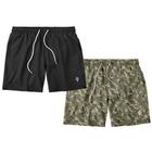 Kit 2 Shorts Bermudas Resina Liso Lisa e Estampado Camuflado Masculino Tactel Básico