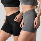 Kit 2 Shorts Legging Feminino Suplex Academia Cós Alto