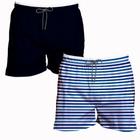 Kit 2 Shorts Masculino Basico e Estampa Listra Piscina Moda