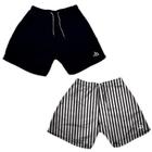 Kit 2 Shorts Masculino Basico e Estampa Listra Verão Dia a Dia