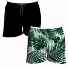 Kit 2 Shorts Masculino Basico e Estampado Florido Academia