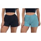 Kit 2 Shorts PMC Canelado Feminino