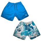 Kit 2 Shorts Tactel Masculino Básico Florido Verão Academia