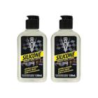 Kit 2 Silicone Automotivo Protege Couro Carro V8 Sanol 120ml