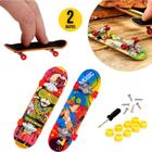 Kit 2 Skates De Dedo Com Lixa Fingerboard + Acessórios e Ferramentas - Majo