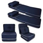 Kit 2 Sofas Puff Cama Colchao de Solteiro Dobravel Portatil Azul F.a. Colchoes