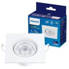 Kit 2 Spot Led Philips Quadrado Embutir 4.2w Luz Branca 6500K