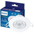 Kit 2 Spot Led Philips Redondo Embutir 6.2w Luz Branca 6500K