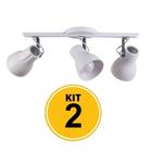 Kit 2 Spot Trilho Octa Plus Branco Detalhe Cinza 3xE27 - Startec