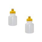 Kit 2 Squeezes 300Ml Tampa Fibra Madeira Amarelo