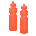 Kit 2 Squeezes 750Ml Laranja Neon Plástico Premium