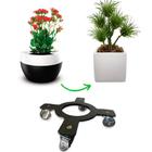 kit 2 Suporte Para Plantas C Rodas De Gel Silicone 30cm