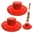 Kit 2 Suportes Espeto com 5 Furos Vermelho para Churrasco Jl Artesanatos