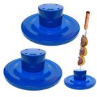 Kit 2 Suportes Porta Espeto com 5 Furos Azul para Churrasco Jl Artesanatos