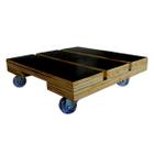 Kit 2 Suportes Quadrados 25cm Para Vaso Com Rodízios