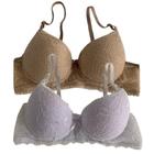 Kit 2 Sutiã Feminino Com Bojo Lingerie De Renda Íntimo Conforto Casual Básico Soutien