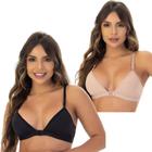 Kit 2 Sutiã Nadador Sem Bojo Em Microfibra Confortável Feminino Abertura Frontal Lingerie Soutien