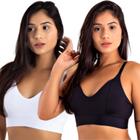 Kit 2 Sutiã Sem Bojo Feminino Reforçado Lingerie Frente Única Sustentação Básico Conforto Top