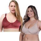 Kit 2 Sutiã Sem Bojo Plus Size Feminino Reforçado Alça Larga Lingerie Sustentação Sutian Comum