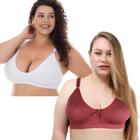 Kit 2 Sutian Plus Size Reforçado Feminino Sem Bojo Alça Grossa Sustentação Lingerie Comum Sutiã