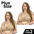 Kit 2 Sutiãs Plus Size Estrutura Reforçado Alça Larga Microfibra Tamanhos Maiores 50/52/54/56