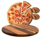 Kit 2 Tábuas 45Cm De Madeira Teca Para Cortar E Servir Pizzas - Brasa Store