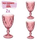 Kit 2 Taças Diamante Copos de Vidro Lilás Bico De Jaca 300ml - QUALITY HOUSE