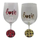 Kit 2 Taças Frase Love Namorados Personalizada Vinho 490Ml - Meta Atacado