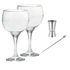 Kit 2 Taças Gin 600ml com Dosador Inox e Colher Mexedora