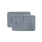 Kit 2 Tapetes de Banheiro Antiderrapante Emborrachado Macio Super Soft Camesa Cinza Escuro 60x40cm