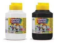 Kit 2 TEMPERA GUACHE - 250ml - BRANCO e PRETO - 02020519 / 02020520