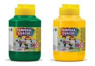 Kit 2 TEMPERA GUACHE - 250ml - VERDE e AMARELO - 020250511 / 020250505 - ACRILEX