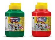 Kit 2 TEMPERA GUACHE - 250ml - VERDE e VERMELHO - 020250511 / 025020507 - ACRILEX