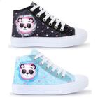 Kit 2 Tênis Infantil Panda Glitter Botinha Feminino 042