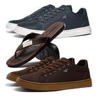 Kit 2 Tênis Masculino Sapatenis Blaqueado + Chinelo Danper