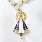 Kit 2 Terços religiosos arco coração strass nossa senhora Aparecida 26CM