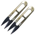Kit 2 tesouras de metal dourada podar arremate costura linha