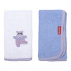 Kit 2 toalhas de boca bordada hipopótamo para bebê lilás