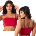 Kit 2 Top Academia Feminino Sem Bojo Fitness Cropped Faixa Alcinha Básico Treino Casual