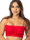 kit 2 Top Faixa Renda Cropped Alça Sutiã Feminino Lingerie Atacado