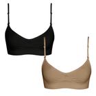 Kit 2 Tops Selene Regulável Sem Costura Feminino - Preto e Chocolate