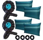 Kit 2 Touca Toca Difusora Cetim + 4 Fronhas Cetim+ 4 Xuxinha
