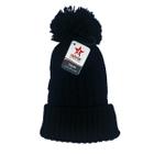 Kit 2 Toucas De Inverno Pompom Preta Gorro De Lã Tricot Frio