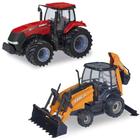 Kit 2 Trator em Miniatura Case 580N e 340 Case Agriculture - Usual Brinquedos